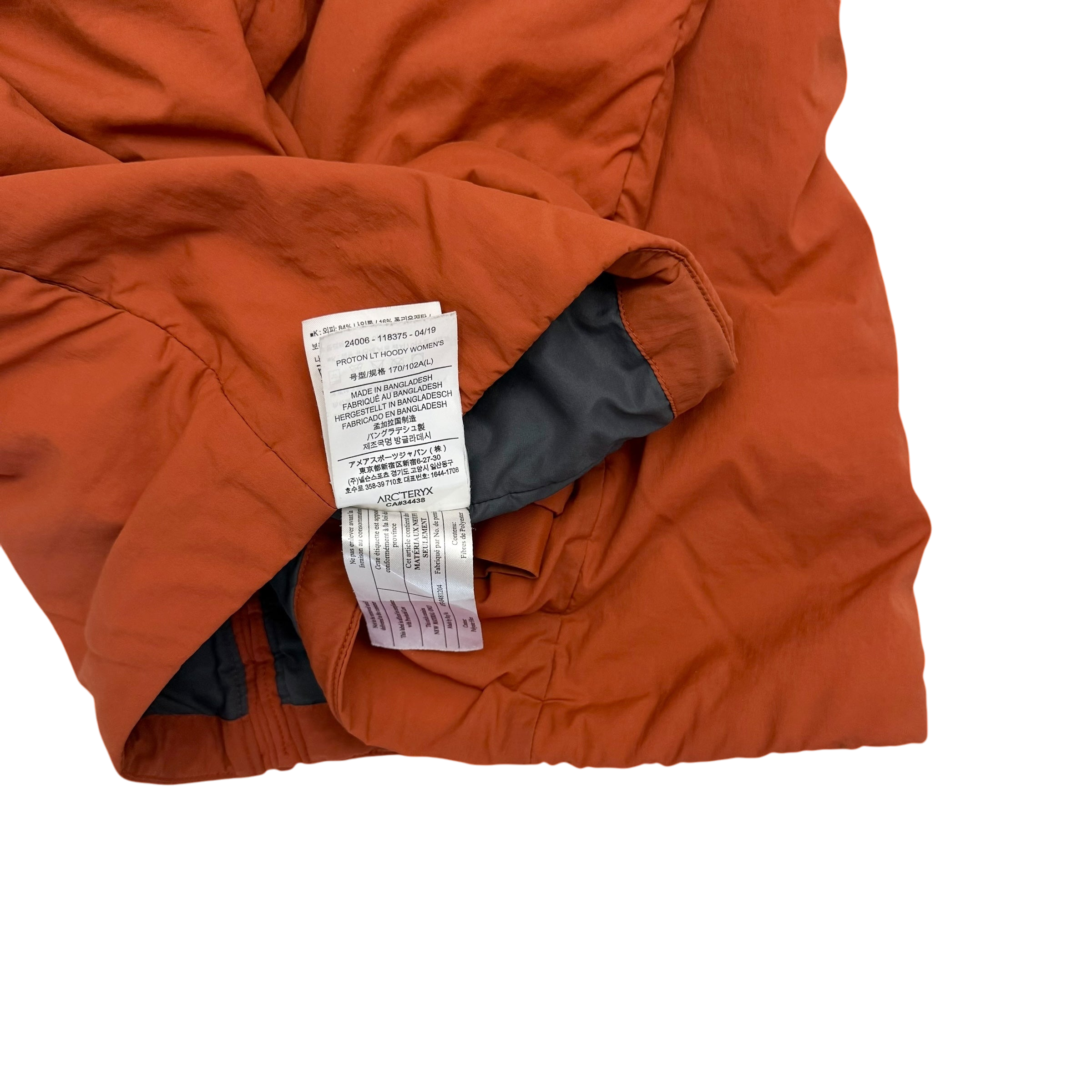Arc'teryx Proton LT Hooded Jacket Orange (Size L)
