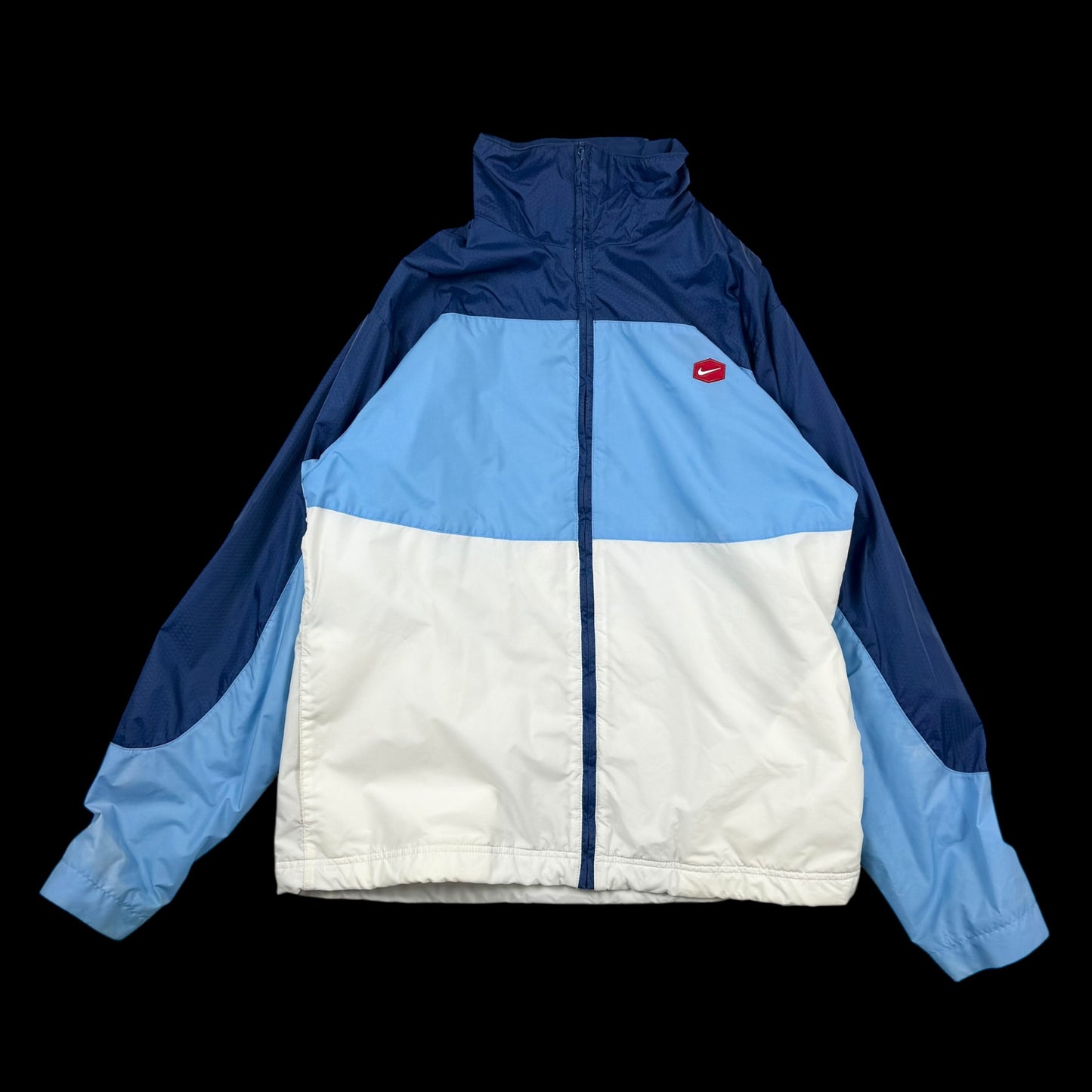 Nike 00s Hex Logo Insulated Track Jacket White/Blue (part of set) (Fits S-M)