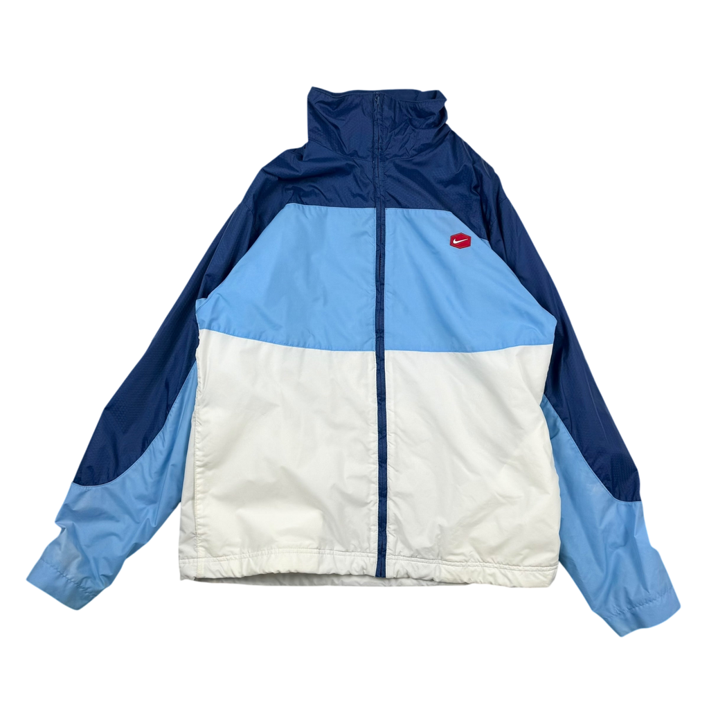 Nike 00s Hex Logo Insulated Track Jacket White/Blue (part of set) (Fits S-M)