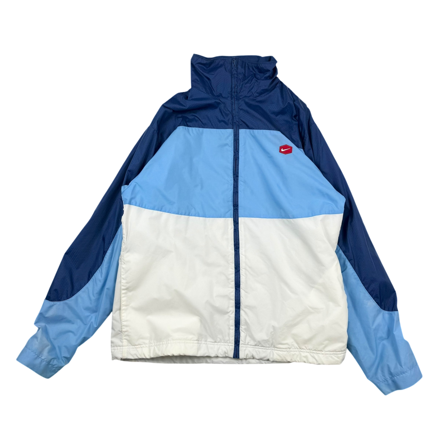Nike 00s Hex Logo Insulated Track Jacket White/Blue (part of set) (Fits S-M)