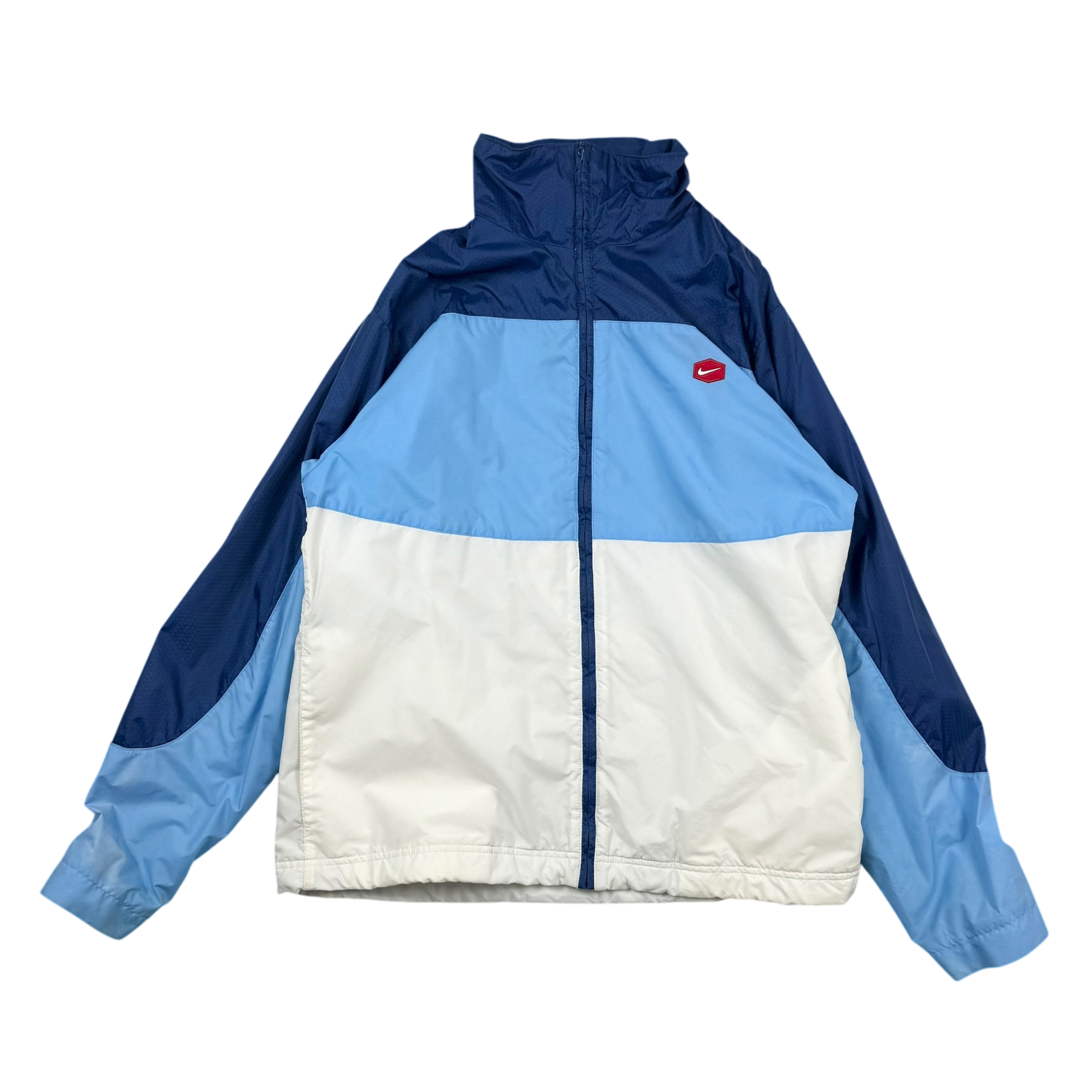 Nike 00s Hex Logo Insulated Track Jacket White/Blue (part of set) (Fits S-M)
