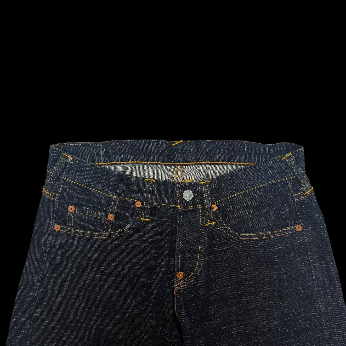 Evisu Yellow Print Daicock Jeans (Size 30”)