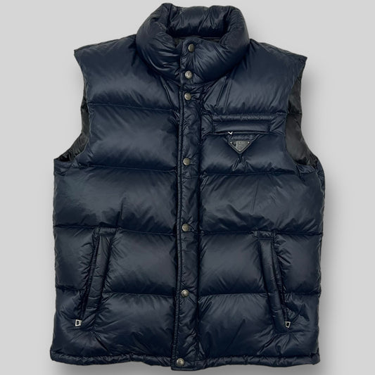 Prada Logo Appliqué Down Gilet Vest Navy (Size M)