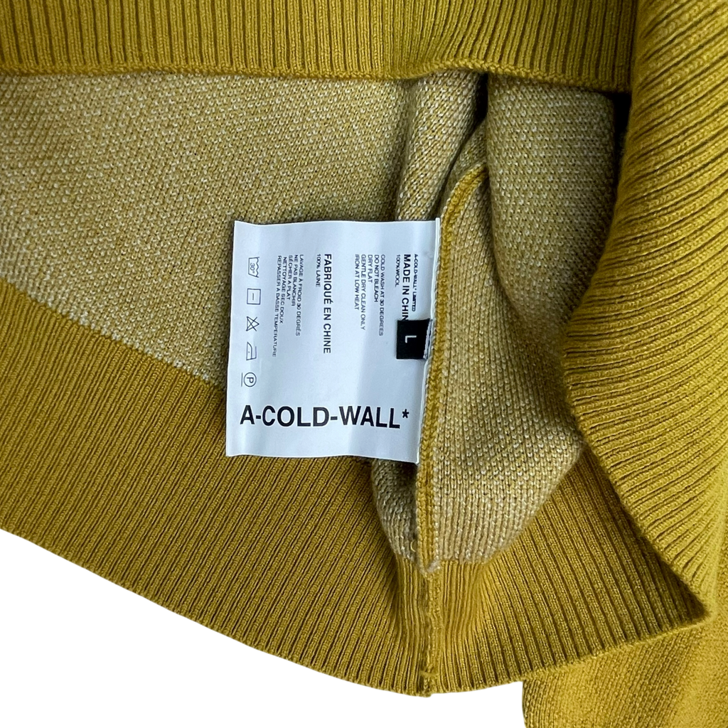 A-COLD-WALL* (ACW) Terrain Wool Knit Crewneck Sweatshirt Yellow (Size L)