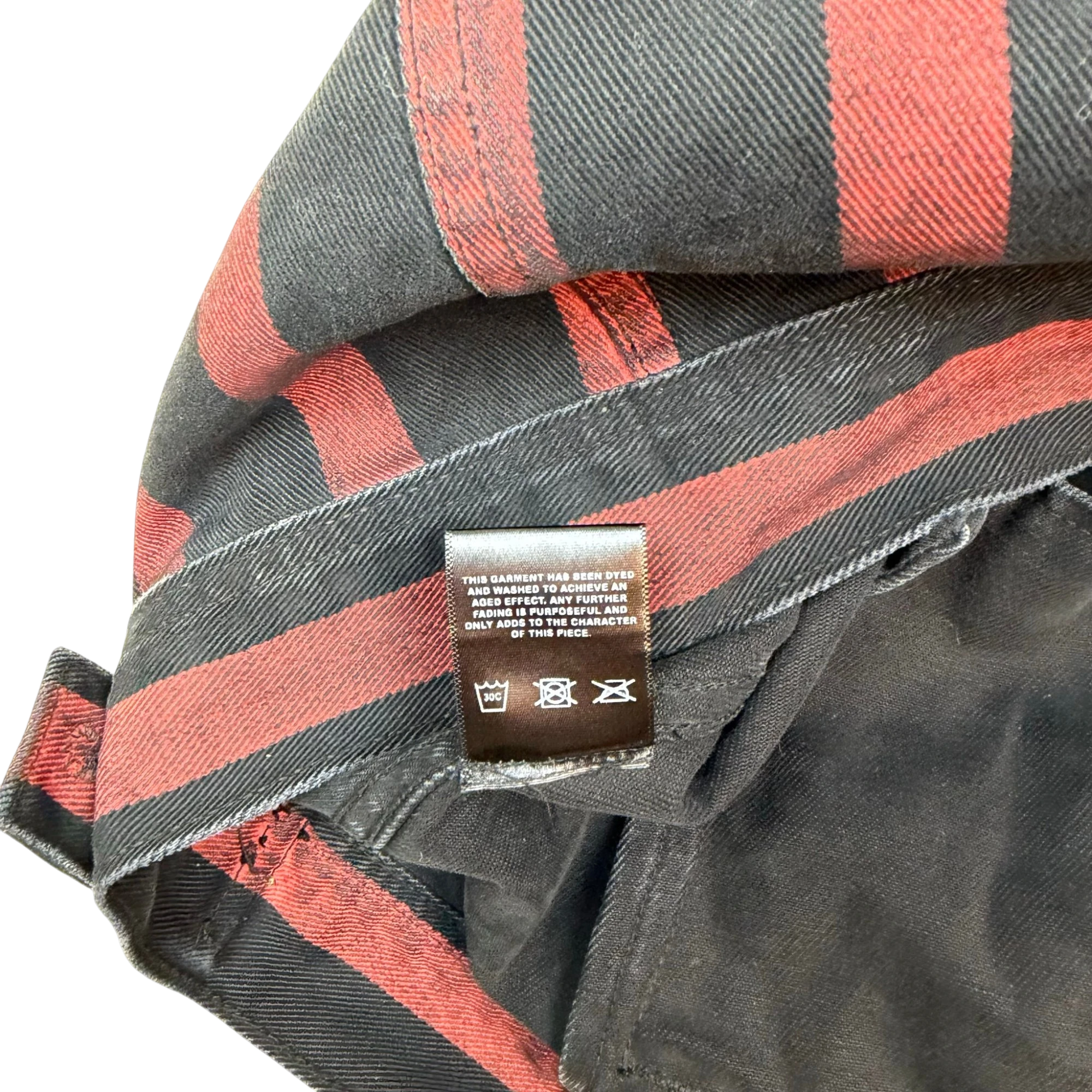 Bare Knuckles Striped Denim Jacket V2 Red/Black (Size M)