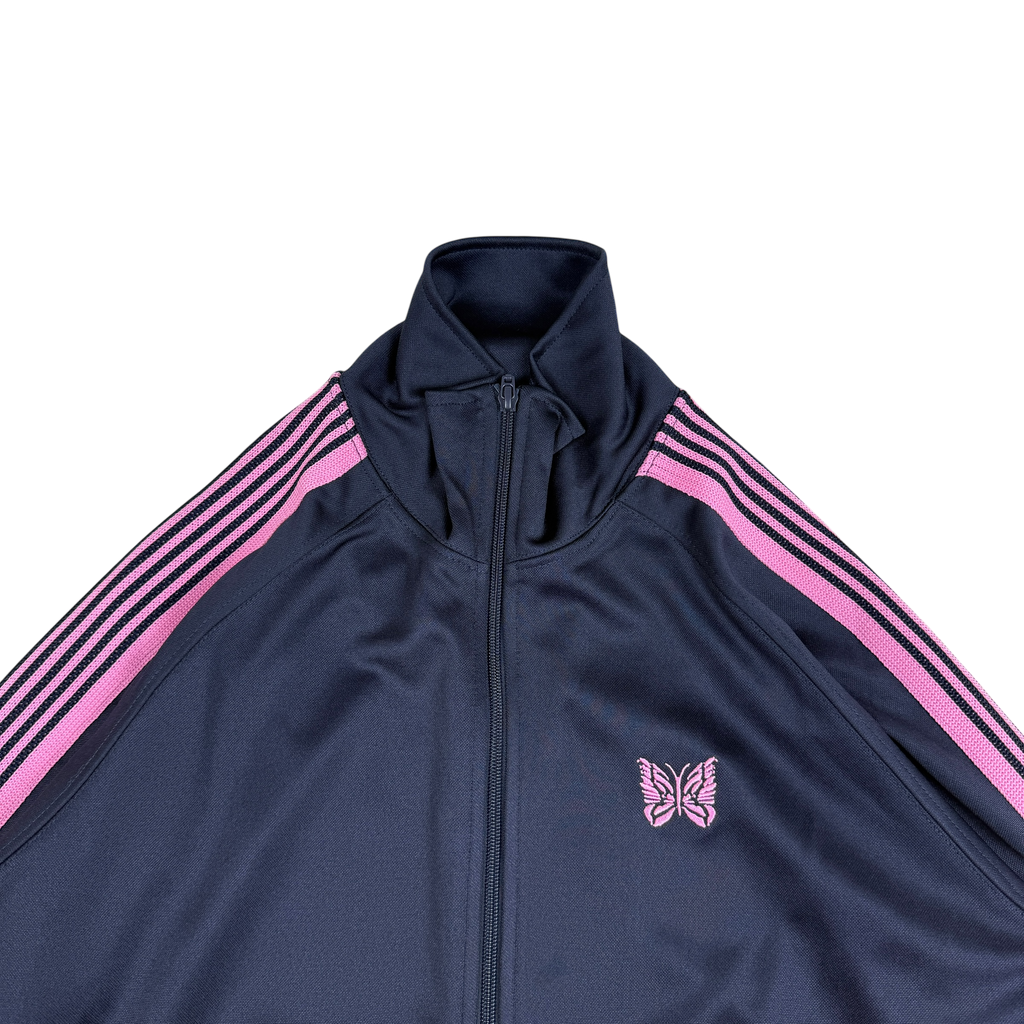 Needles Poly Smooth Track Jacket Navy/Pink (Size M)