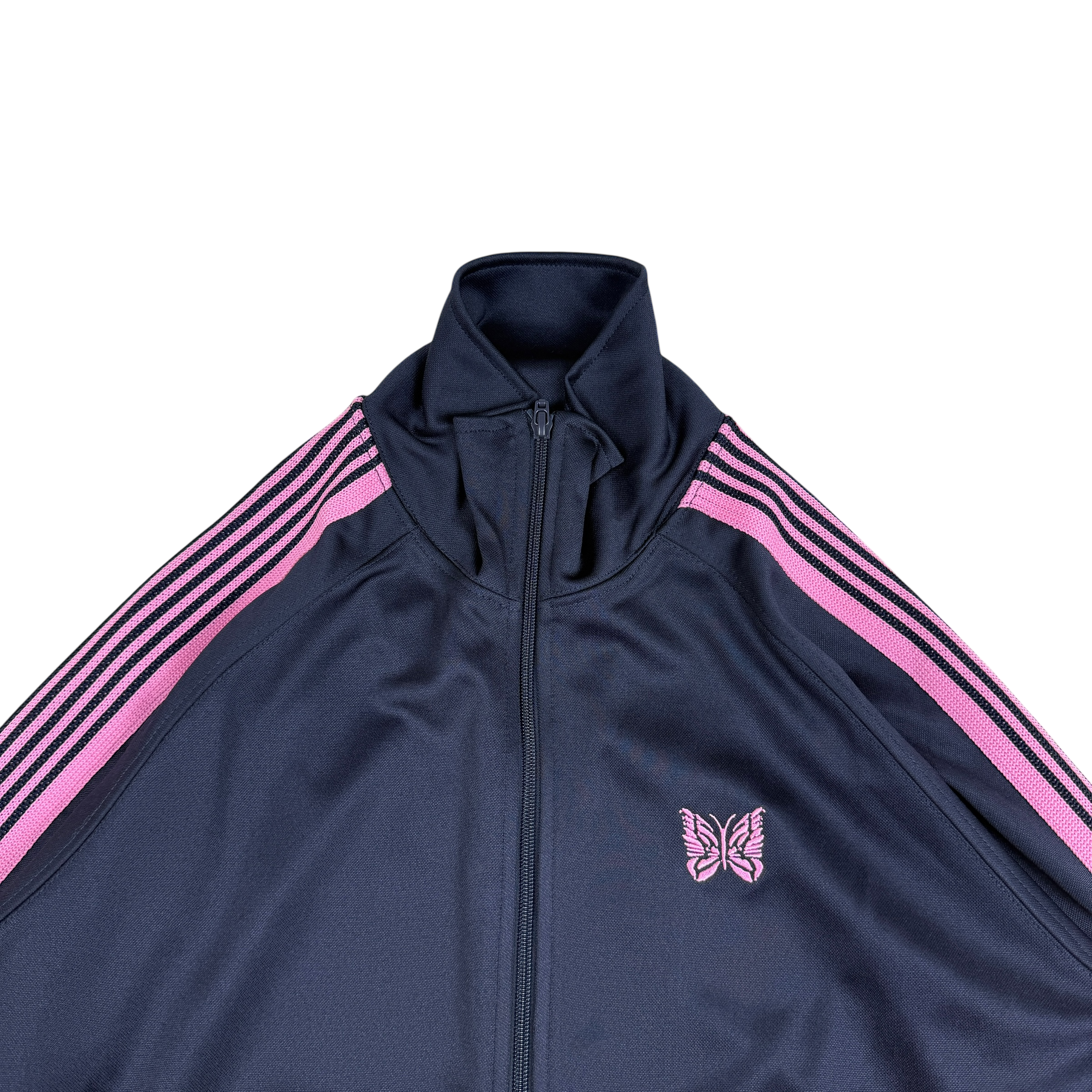 Needles Poly Smooth Track Jacket Navy/Pink (Size M)