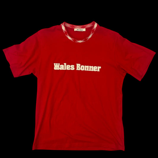 Wales Bonner Original Embroidered Logo T-shirt Red (Size M)