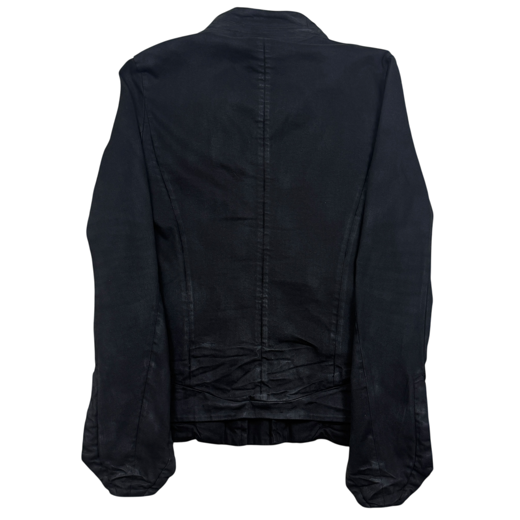 Julius SS15 Wax Denim Dual-Zip Fencing Jacket Black (Size L)