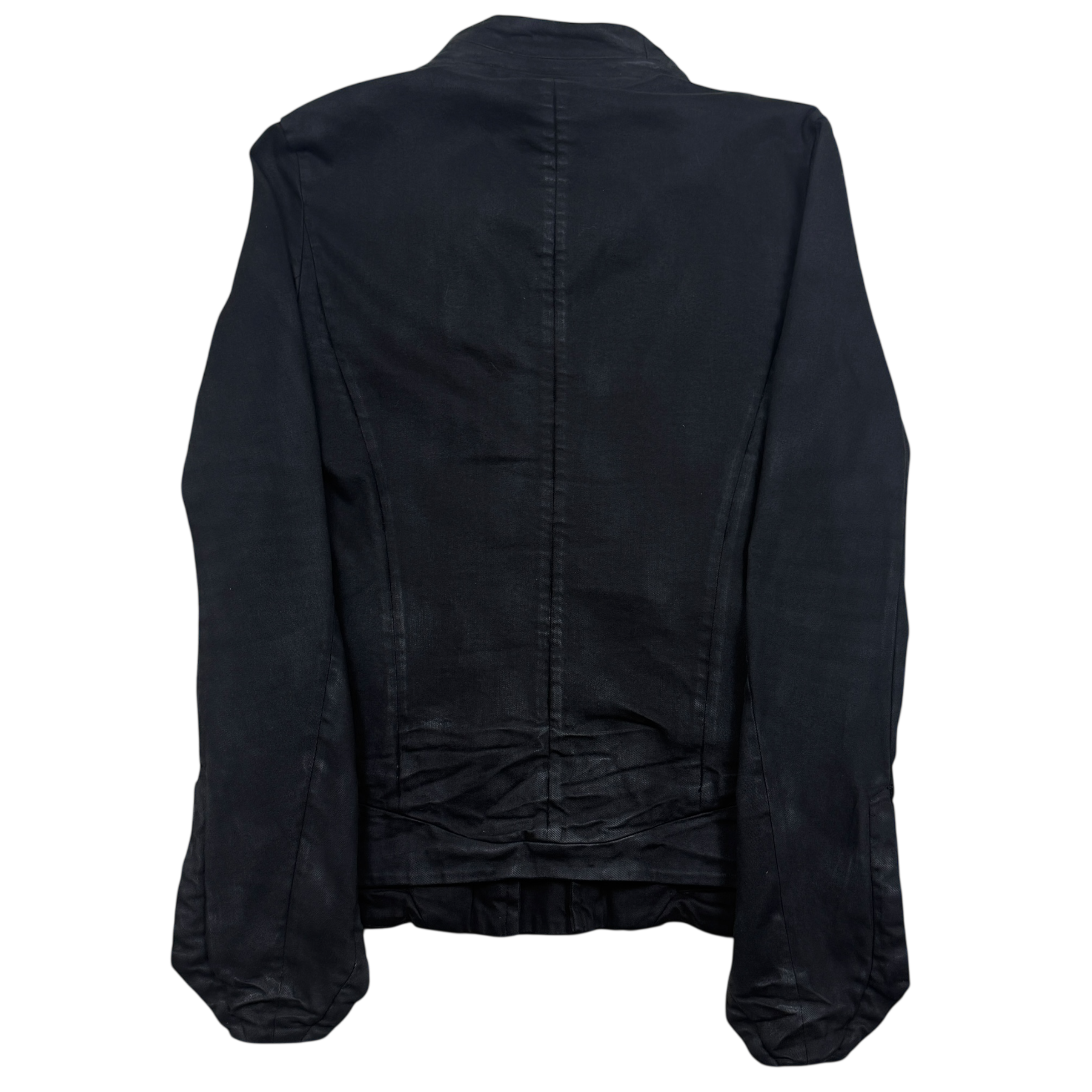 Julius SS15 Wax Denim Dual-Zip Fencing Jacket Black (Size L)