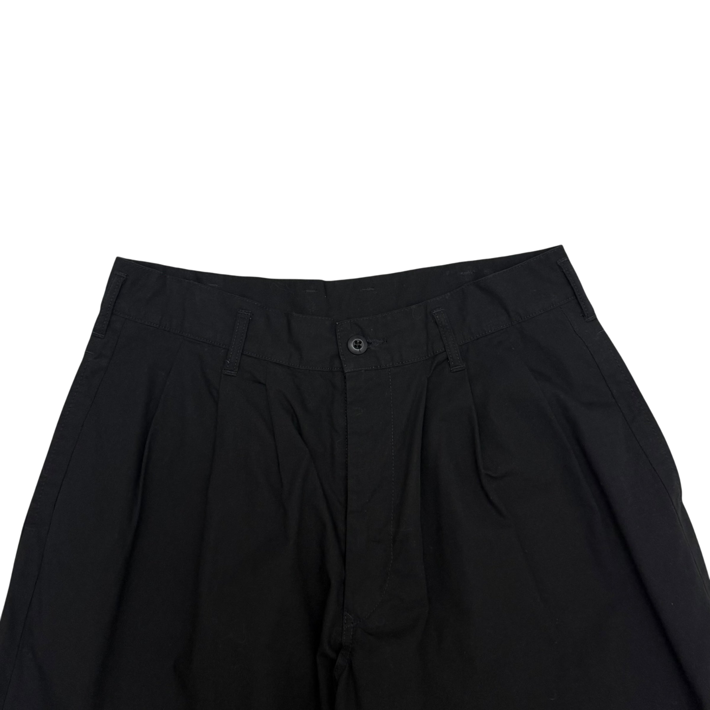 Yohji Yamamoto BLACK Scandal Pleated Wide-Leg Pants Black (Size L)