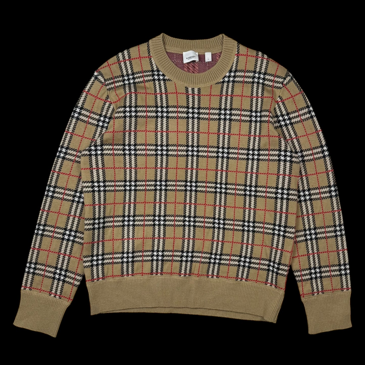 Burberry FW19 Nova Check Fletcher Sweatshirt Beige (Size L)