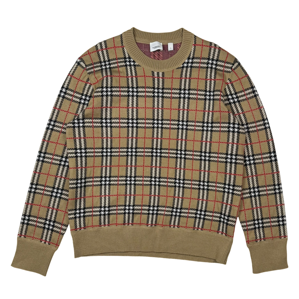 Burberry FW19 Nova Check Fletcher Sweatshirt Beige (Size L)