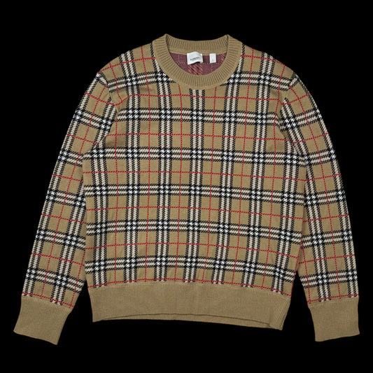 Burberry FW19 Nova Check Fletcher Sweatshirt Beige (Size L)