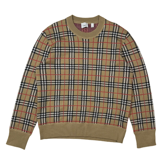 Burberry FW19 Nova Check Fletcher Sweatshirt Beige (Size L)