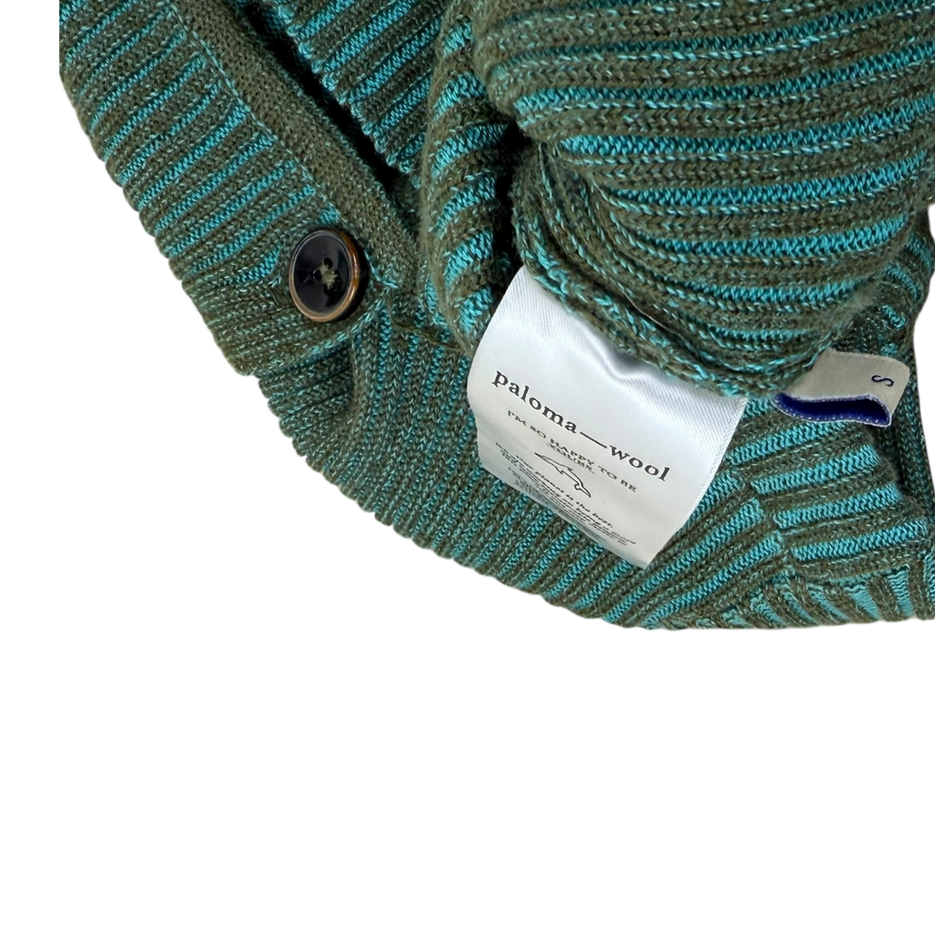 Paloma Wool Zaha Ribbed Asymmetrical Cardigan Green (Size S Womens)