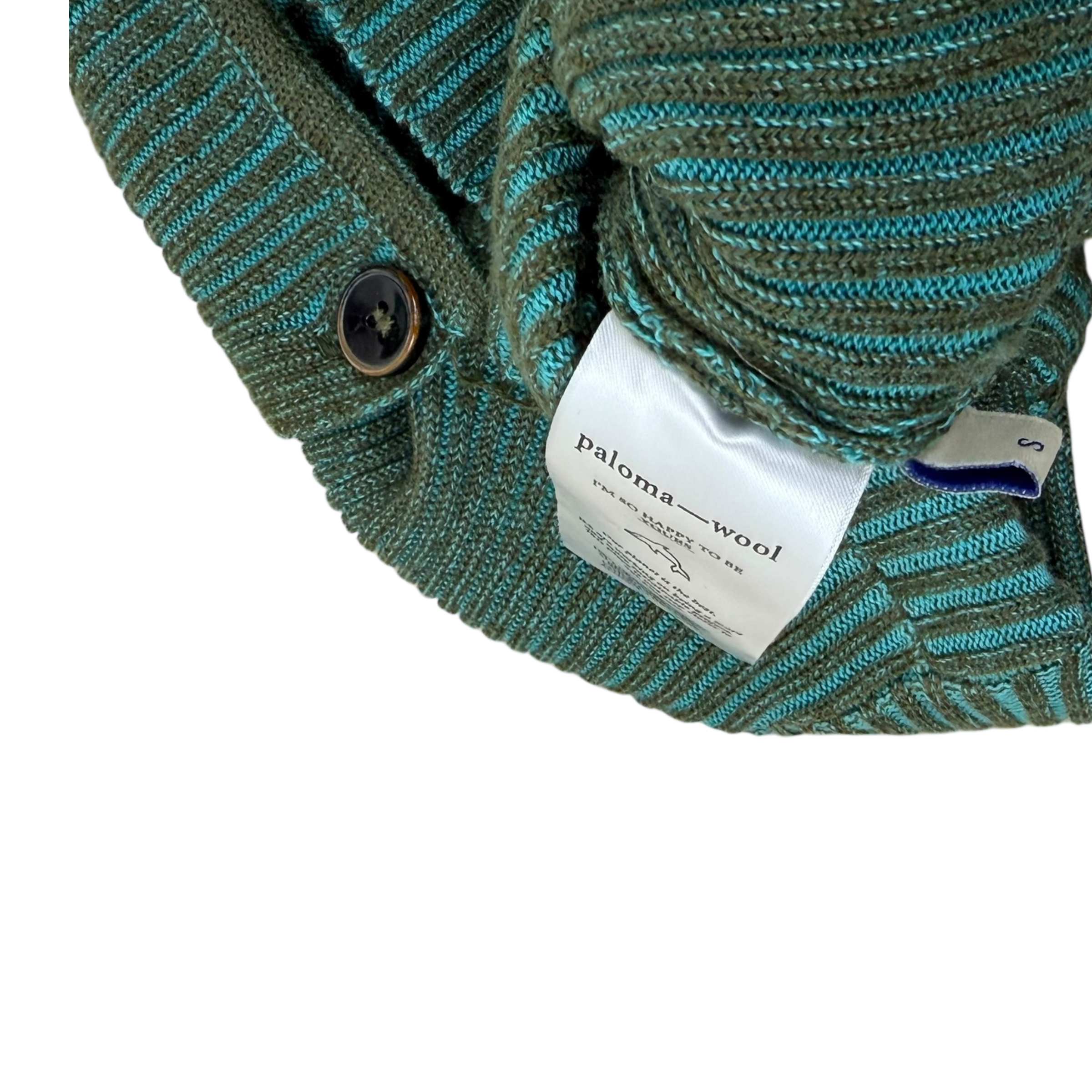 Paloma Wool Zaha Ribbed Asymmetrical Cardigan Green (Size S Womens)