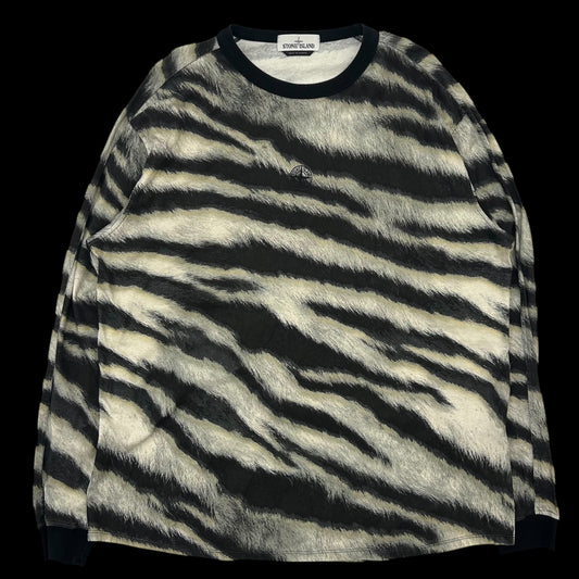 Stone Island Zebra Print Long Sleeve T-Shirt (Fits XL)