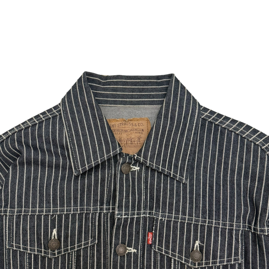 Levi's Reworked Pinstripe Trucker Jacket Navy (Fits M)