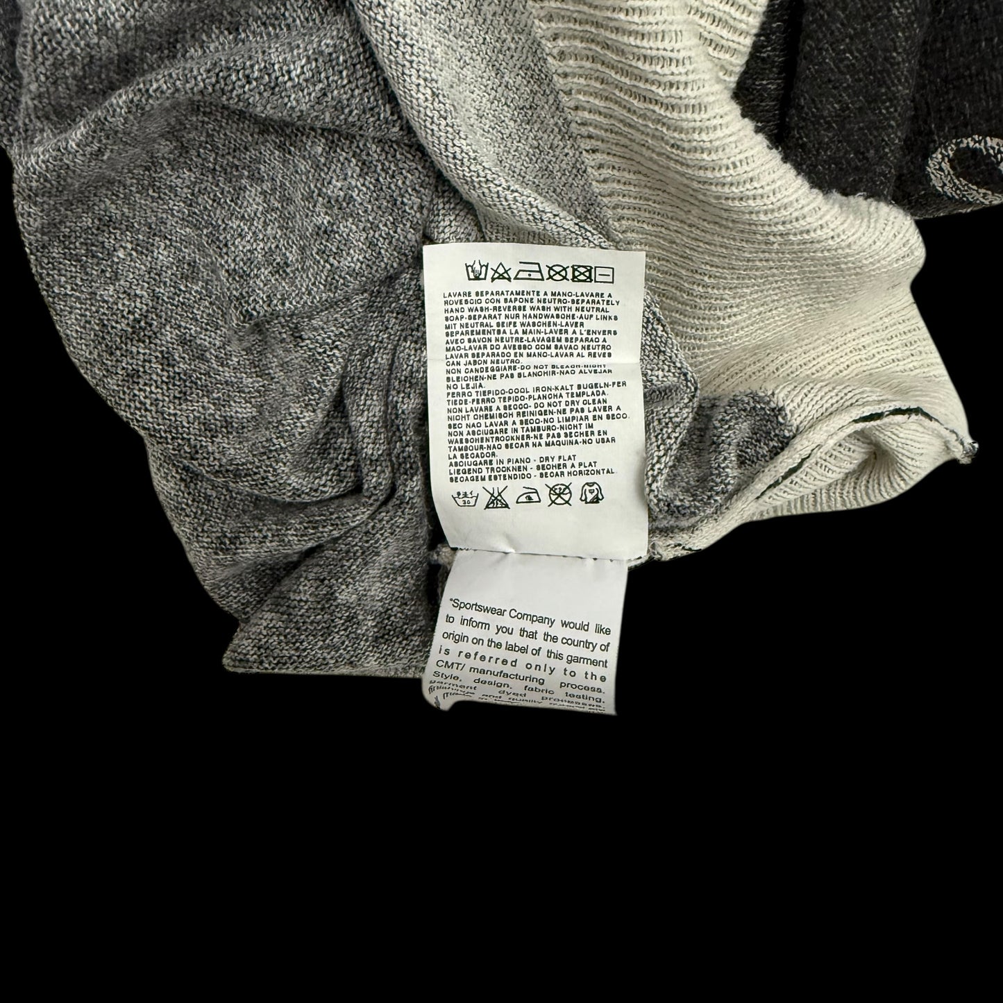 Stone Island SS08 Centre Logo Knit Jumper Charcoal Grey (Size S)
