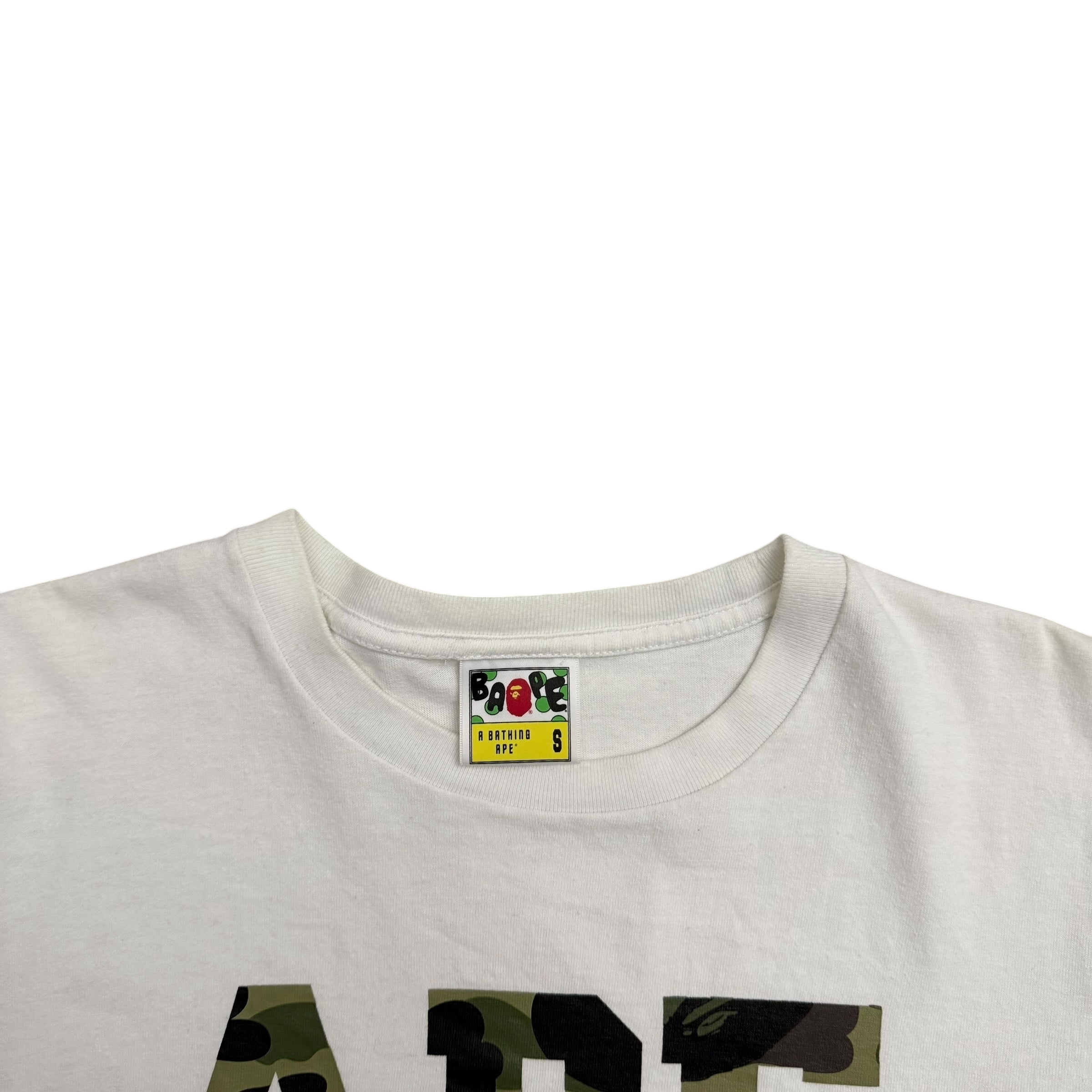 BAPE (A Bathing Ape) Camo Ape T-Shirt White (Size S)