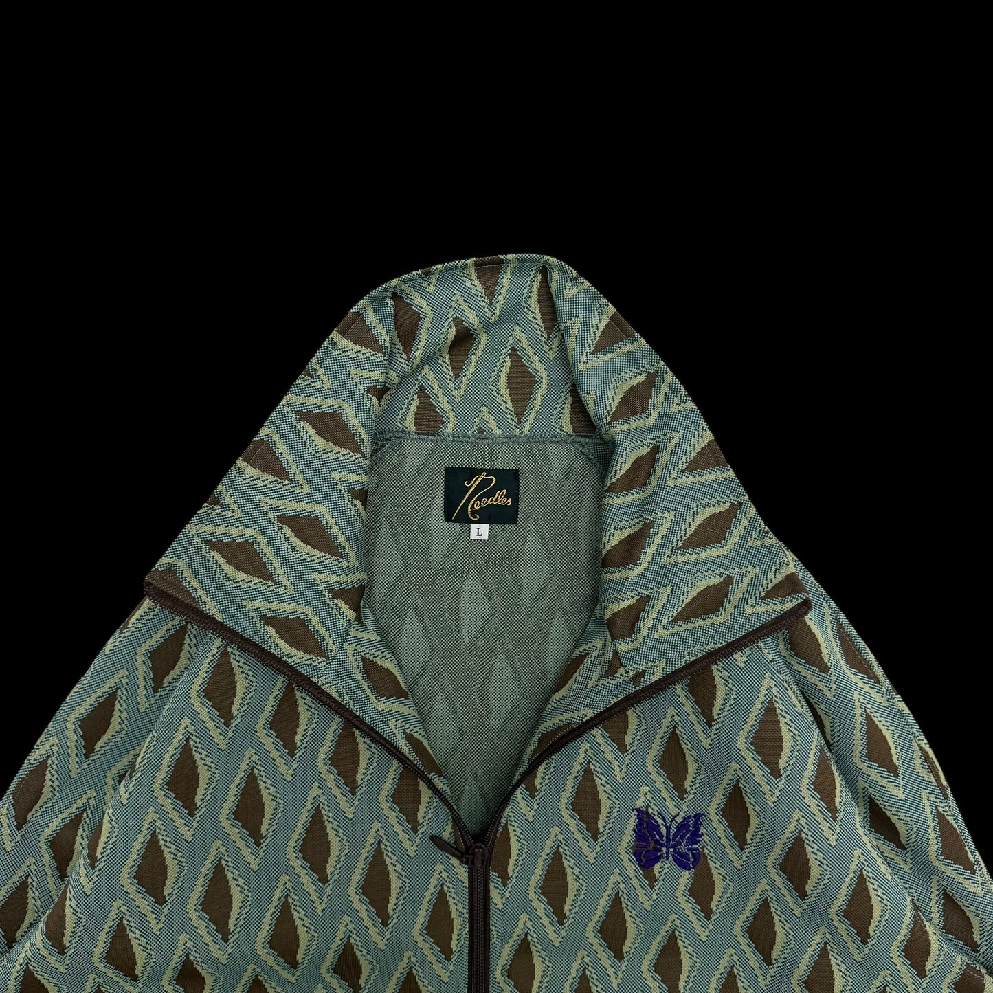 Needles Poly Jacquard Track Jacket Turquoise (Size L)
