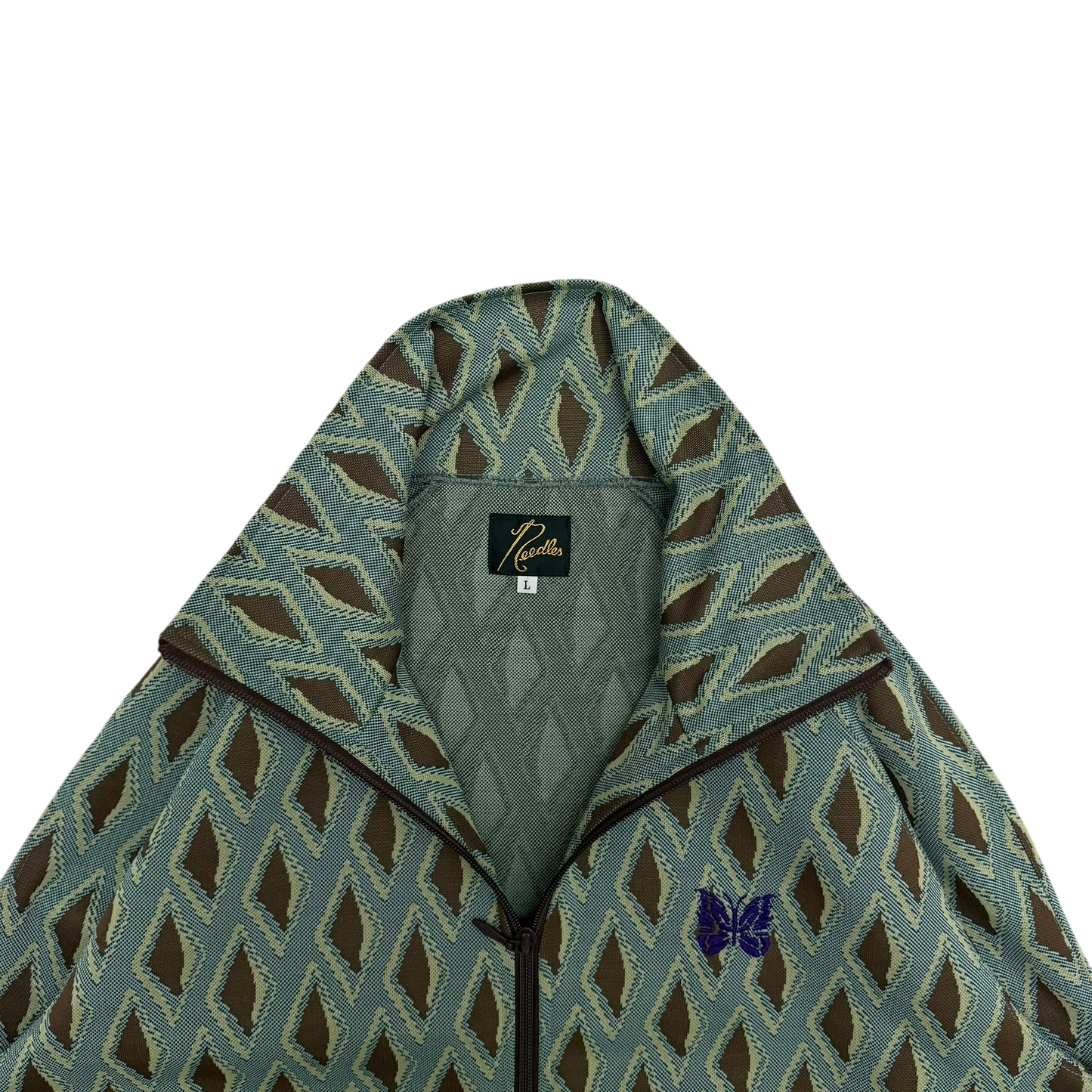 Needles Poly Jacquard Track Jacket Turquoise (Size L)