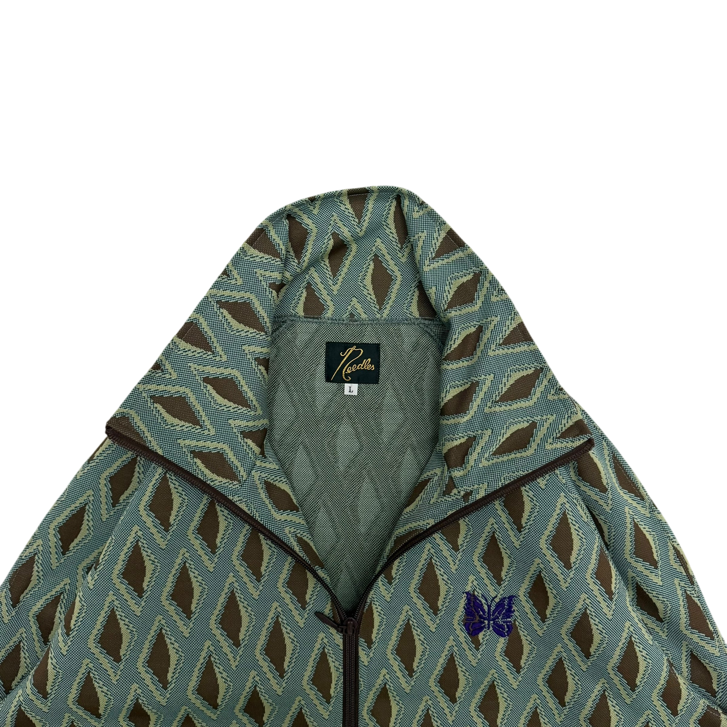 Needles Poly Jacquard Track Jacket Turquoise (Size L)