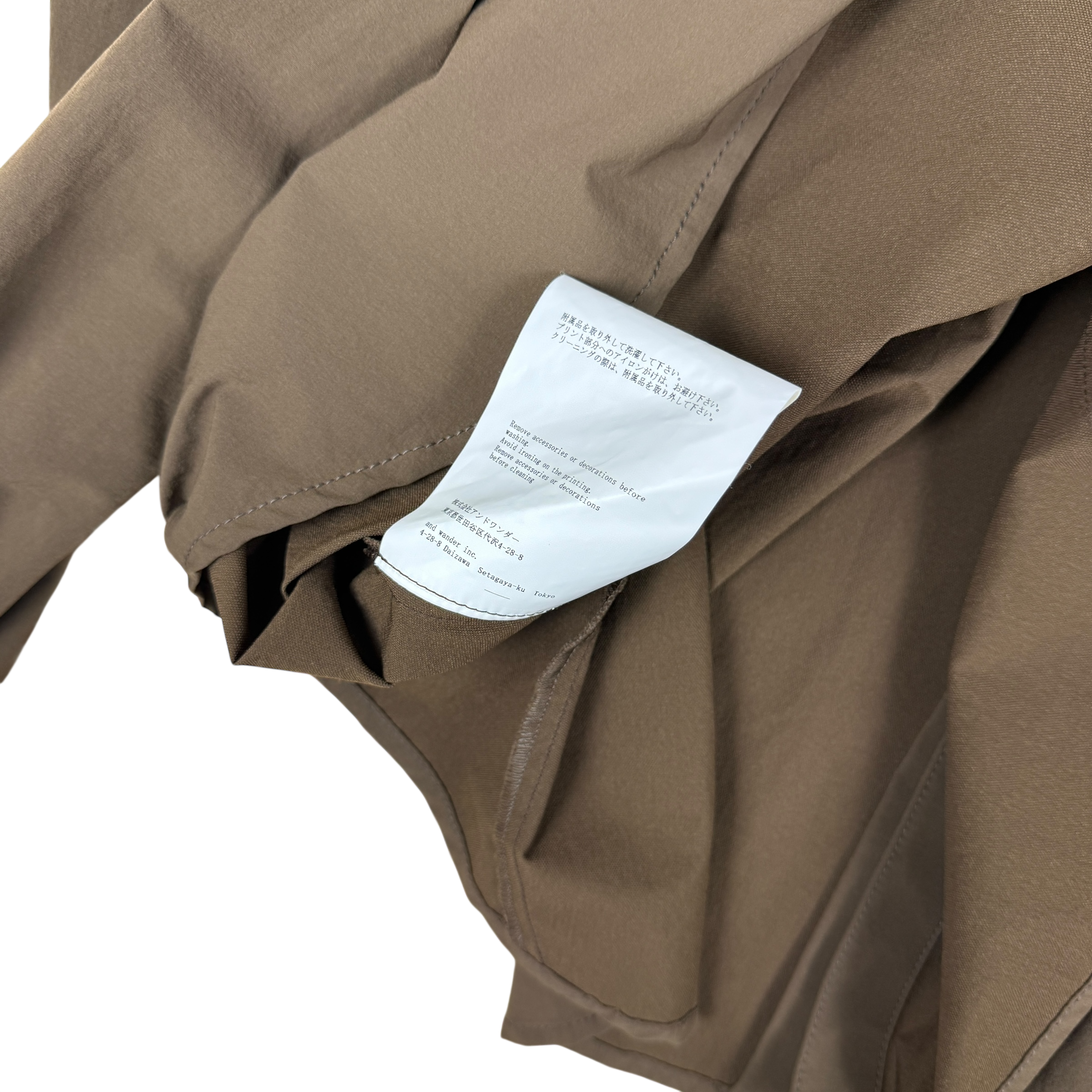 And Wander Nylon Light Shirt Brown (Size S)