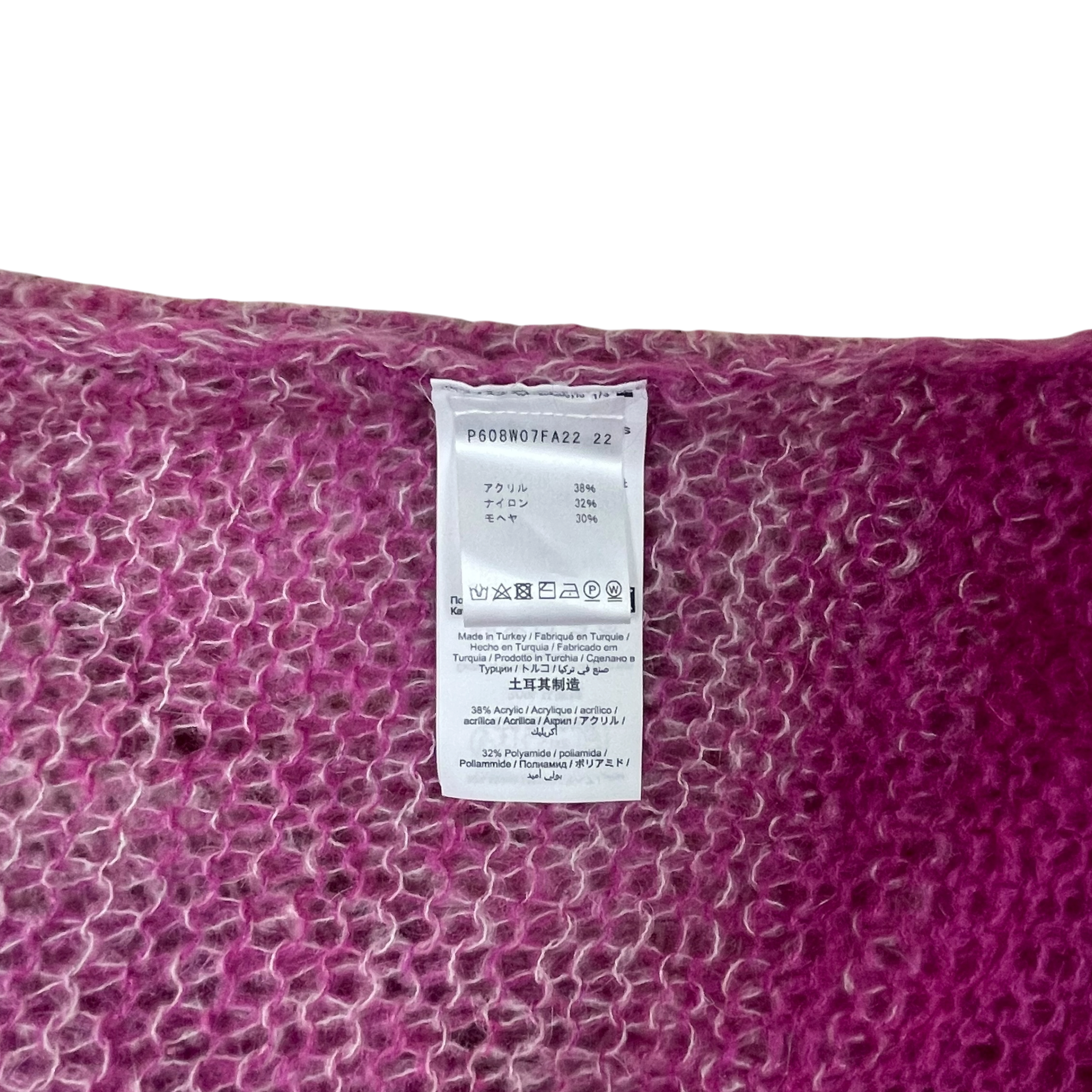 Heaven by Marc Jacobs SS22 Ombré Mohair-Blend Knit Sweatshirt Pink/Cream (Size XL)