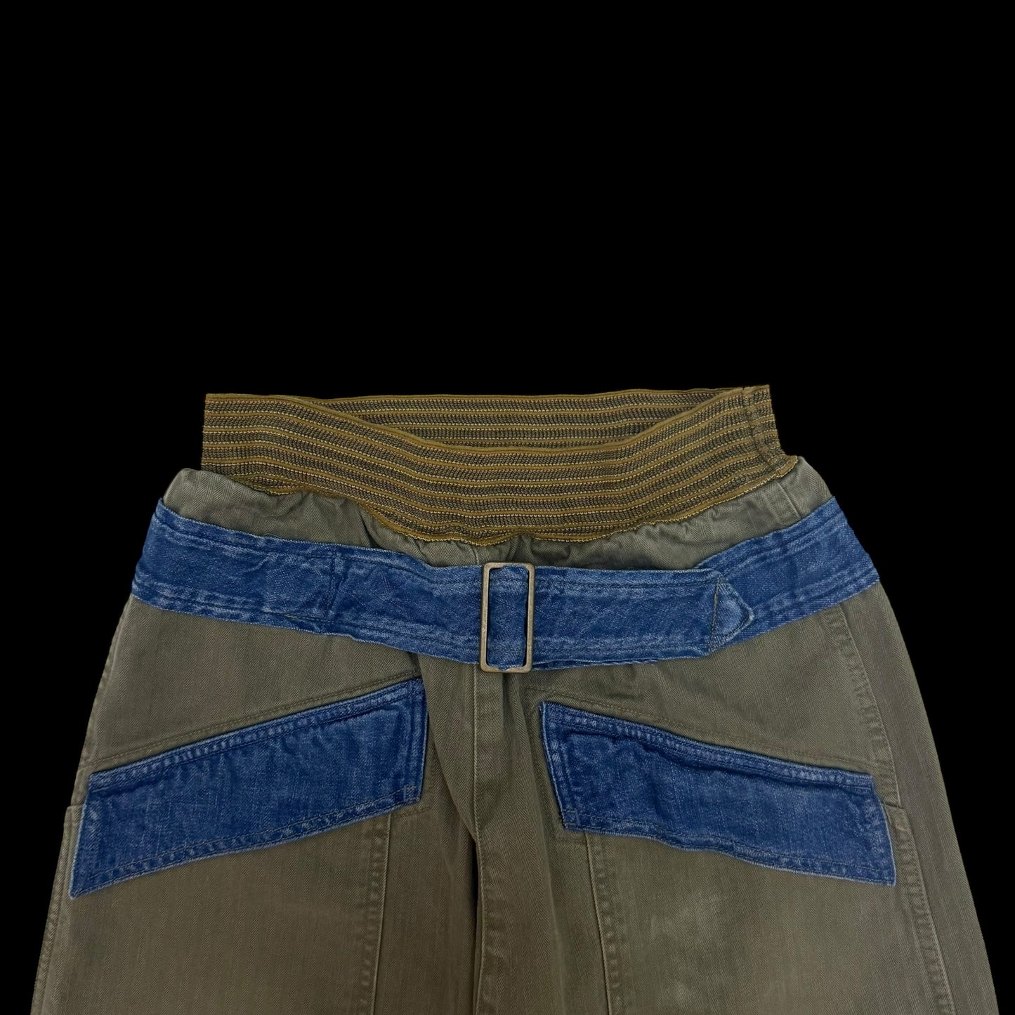 Kapital Cotton Herringbone Aviator Suit Cut Pants Khaki (size 2)