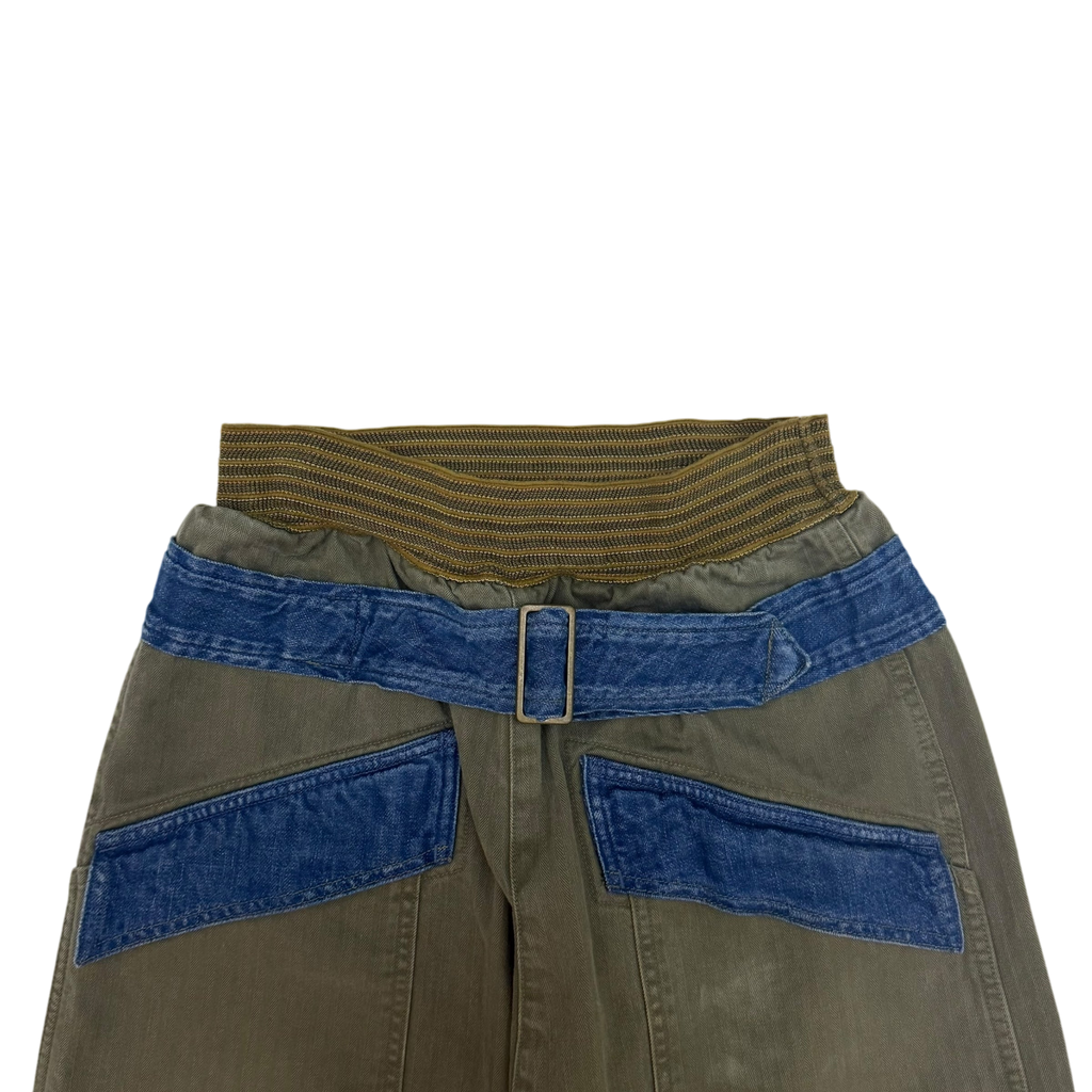 Kapital Cotton Herringbone Aviator Suit Cut Pants Khaki (size 2)