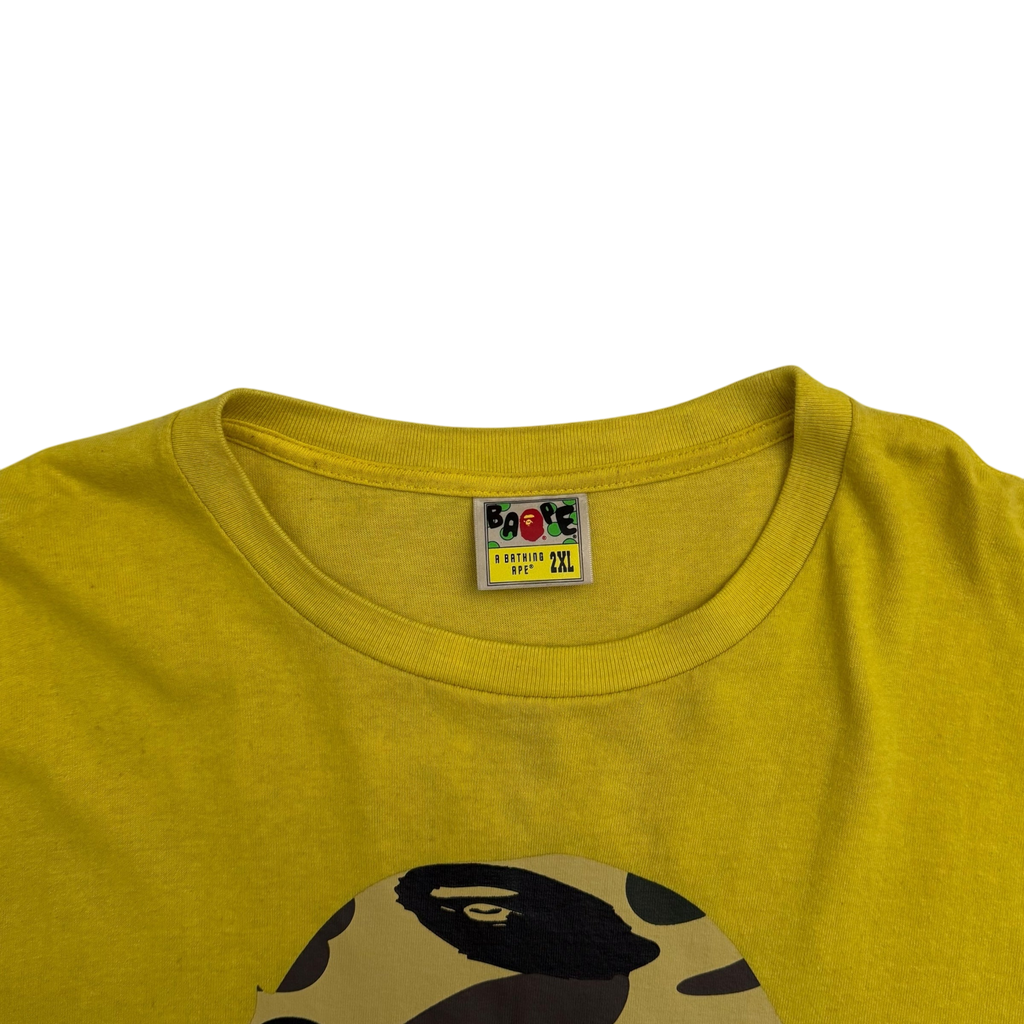 BAPE (A Bathing Ape) 1st Camo Big Ape Head T-Shirt Yellow (Fits XL-XXL)