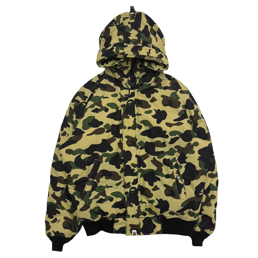 Bape (A Bathing Ape) 1st Camo N-2B Fur-Lined Down Jacket (Size L)