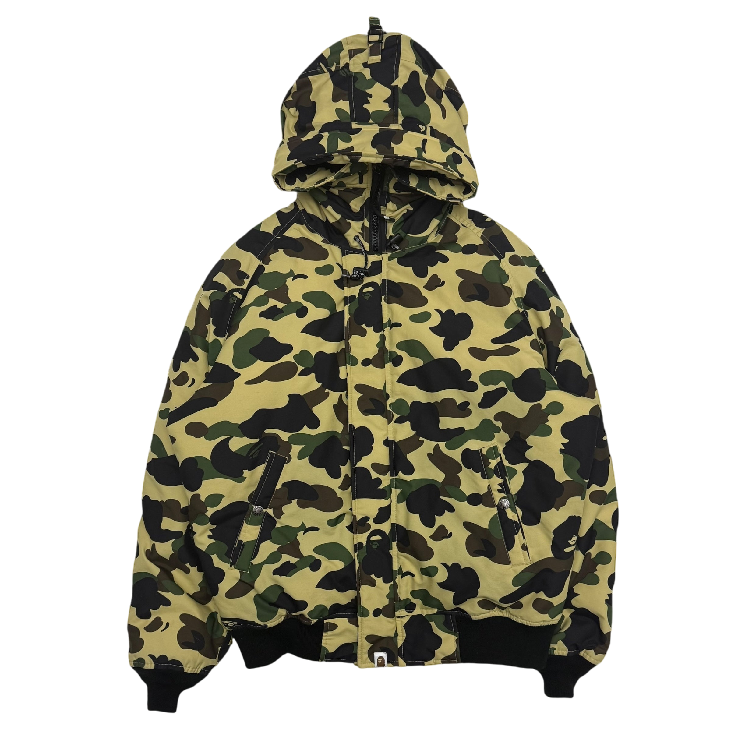 Bape (A Bathing Ape) 1st Camo N-2B Fur-Lined Down Jacket (Size L)