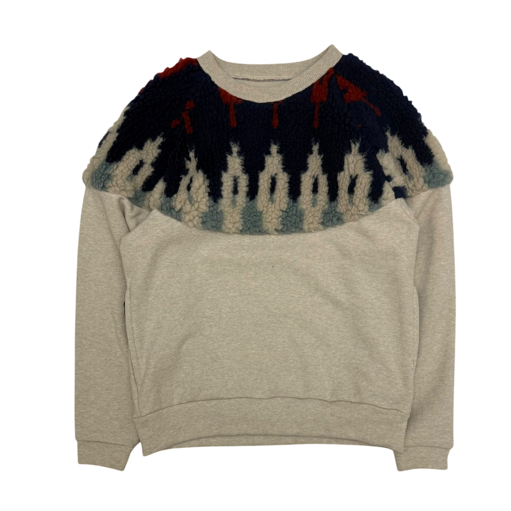 Kapital Boa Fleece Sweatshirt Navy/Red (Size 3)