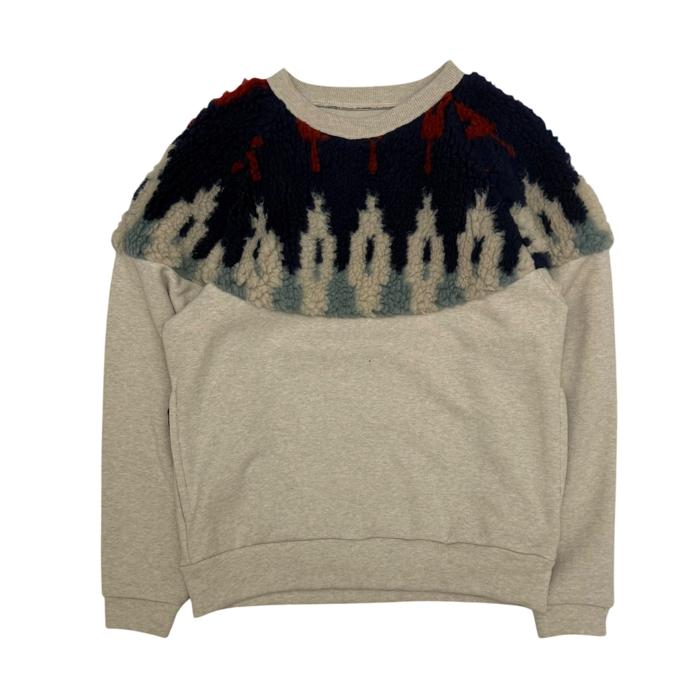 Kapital Boa Fleece Sweatshirt Navy/Red (Size 3)