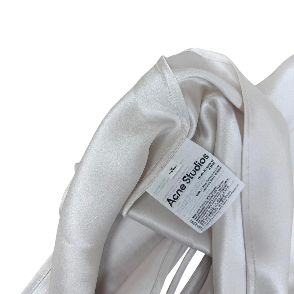 Acne Studios White Satin Tie Top (Size 38)