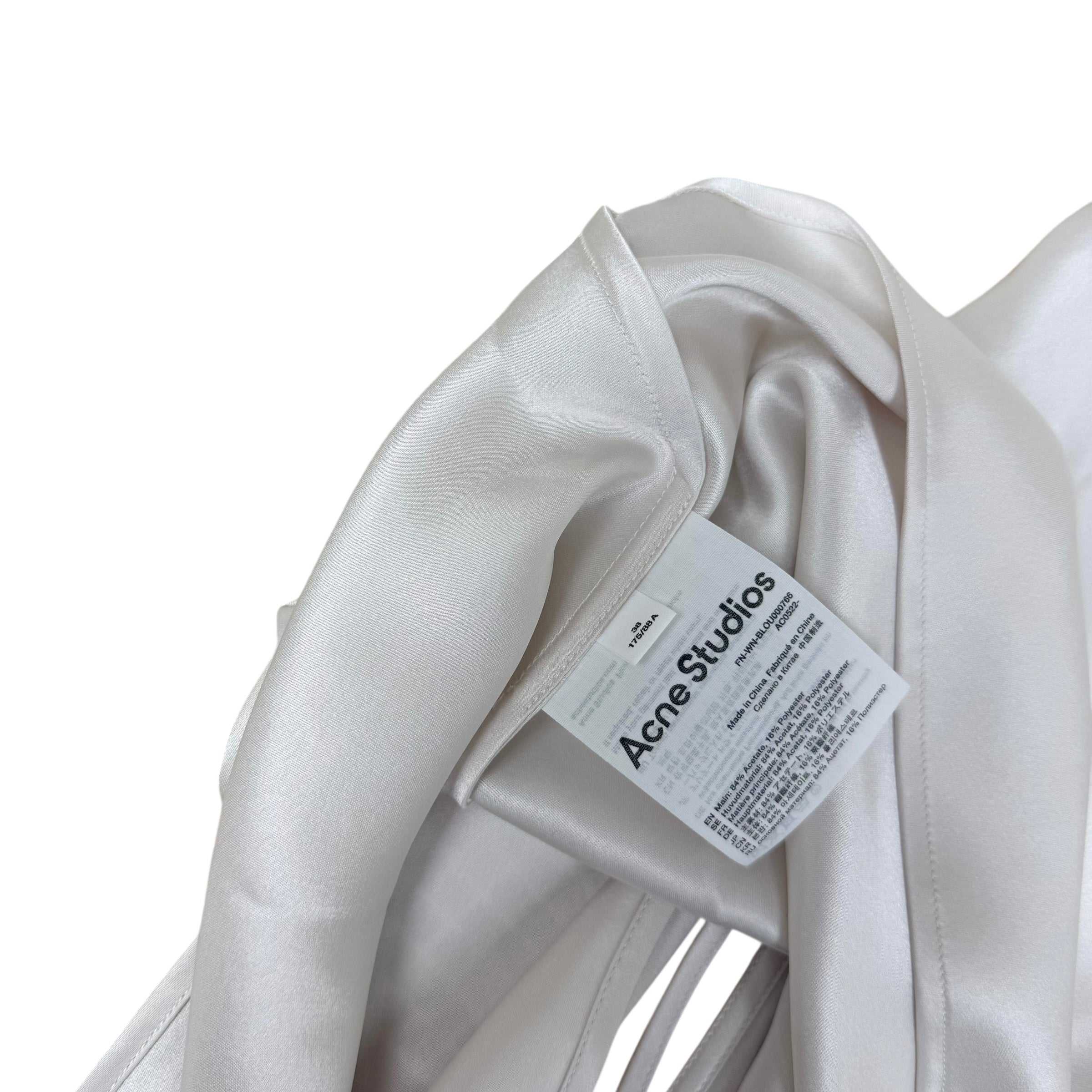 Acne Studios White Satin Tie Top (Size 38)