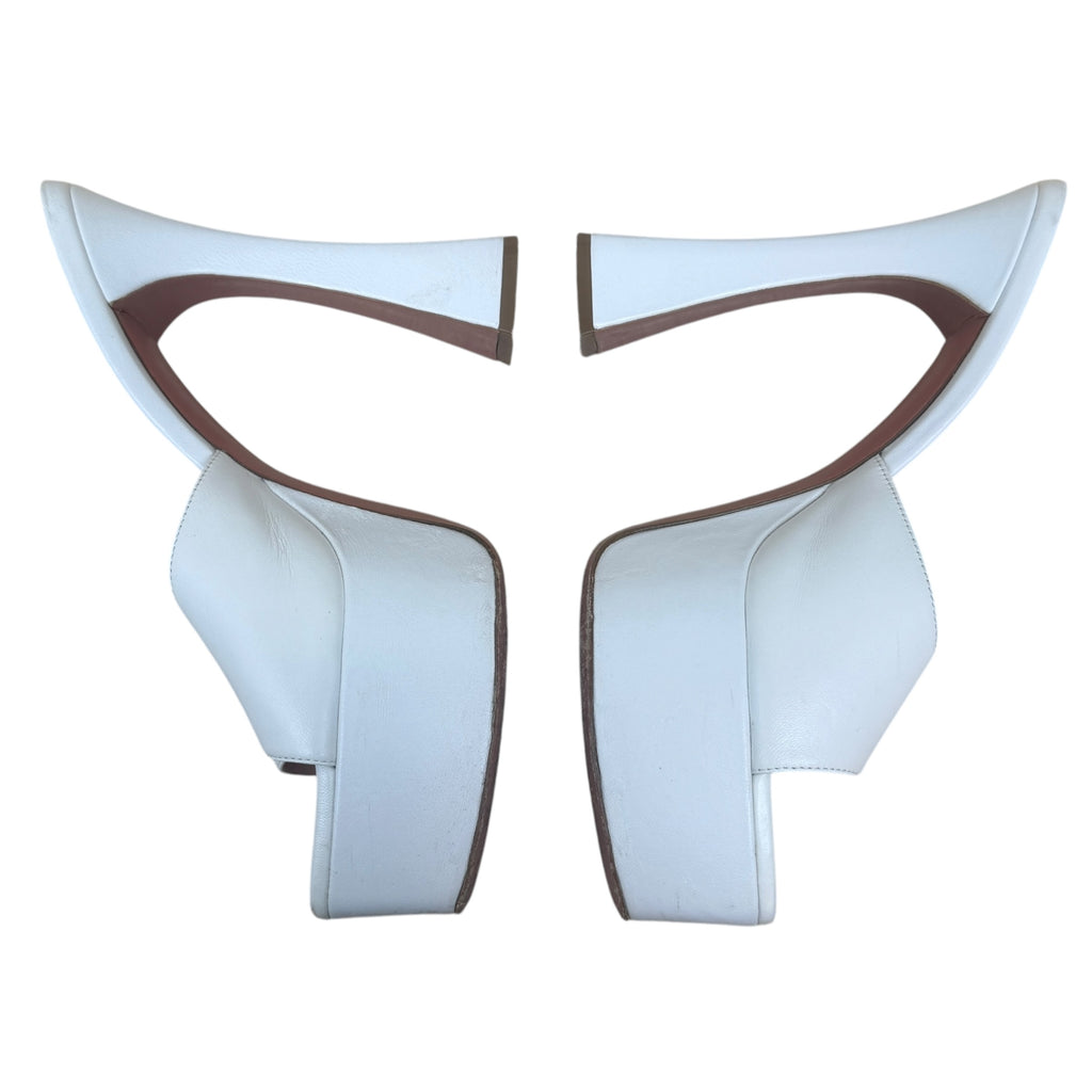 Amina Muaddi White Dalida Heels (Size EU37.5)