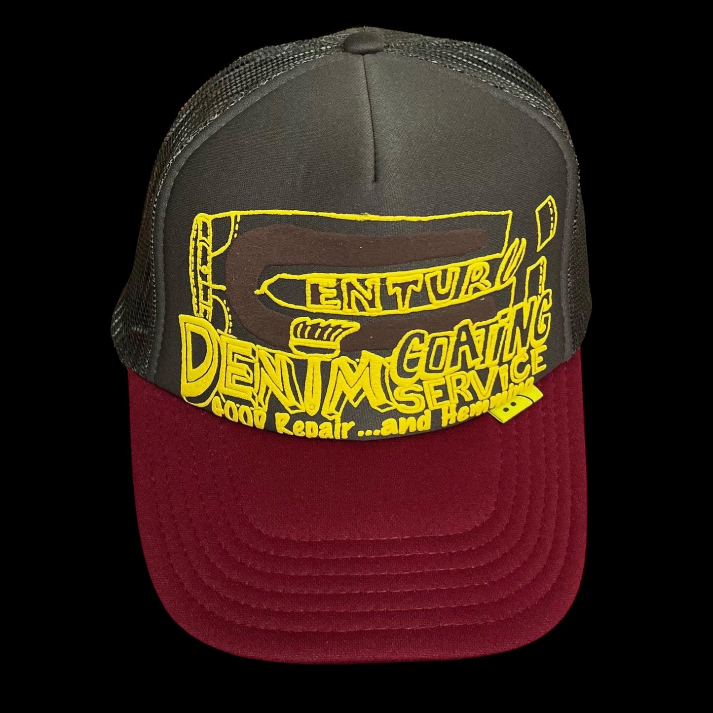 Kapital 'Century Denim Trucker' Trucker Cap Grey / Maroon