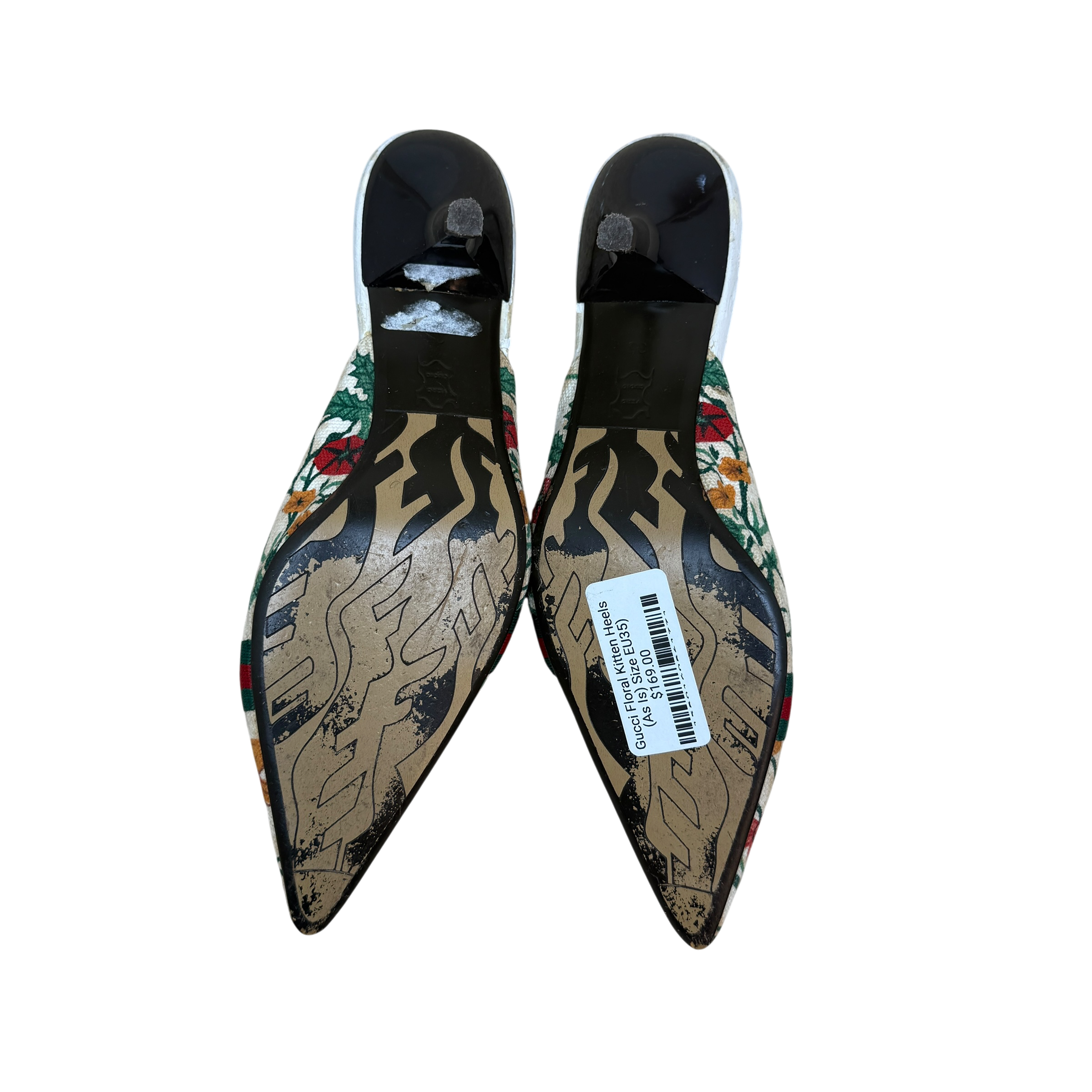 Gucci Floral Kitten Heels (As Is) Size EU35)