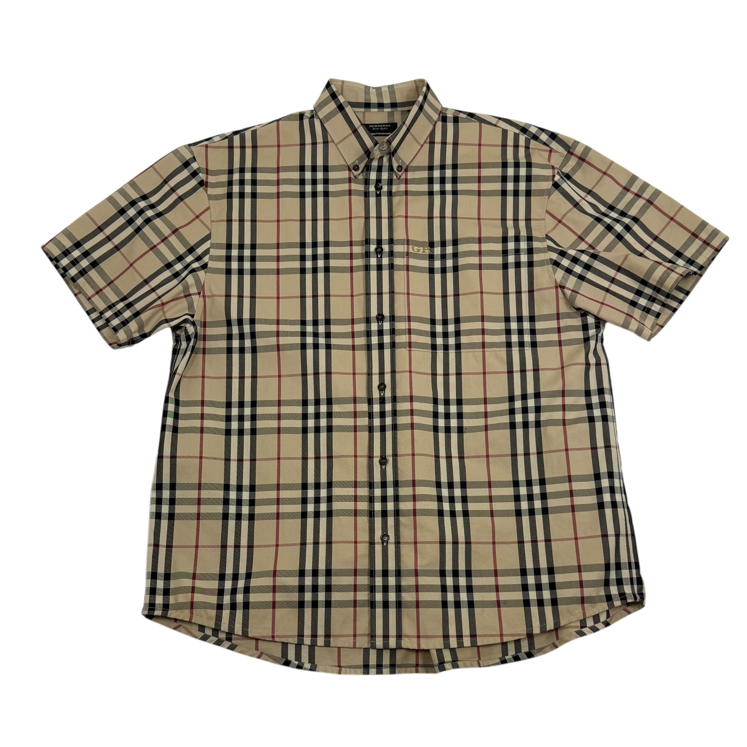 Burberry X Gosha Rubchinsky Nova Check Heavy Cotton Plaid Shirt Beige (Fits L-XL)