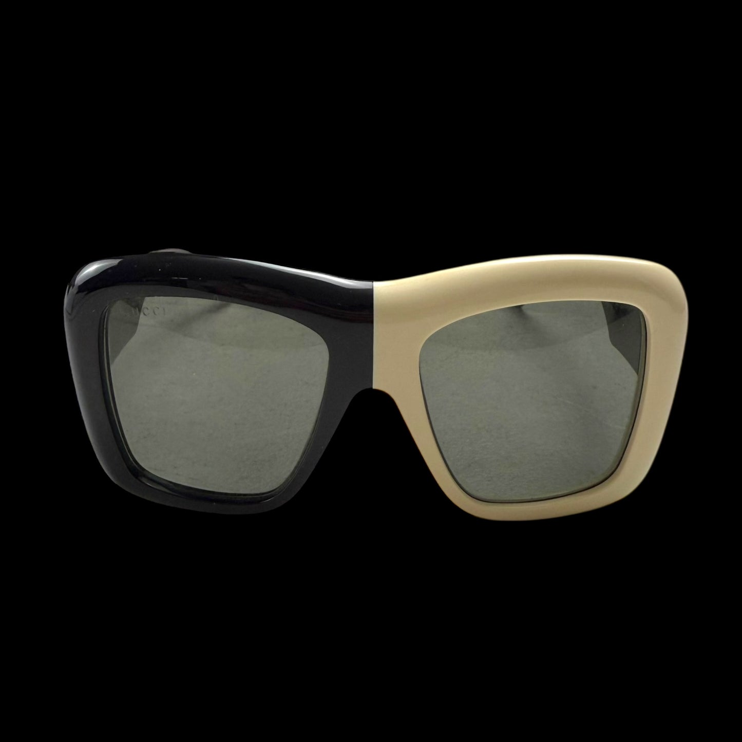 Gucci Oversized Square-Frame Sunglasses Black/Cream