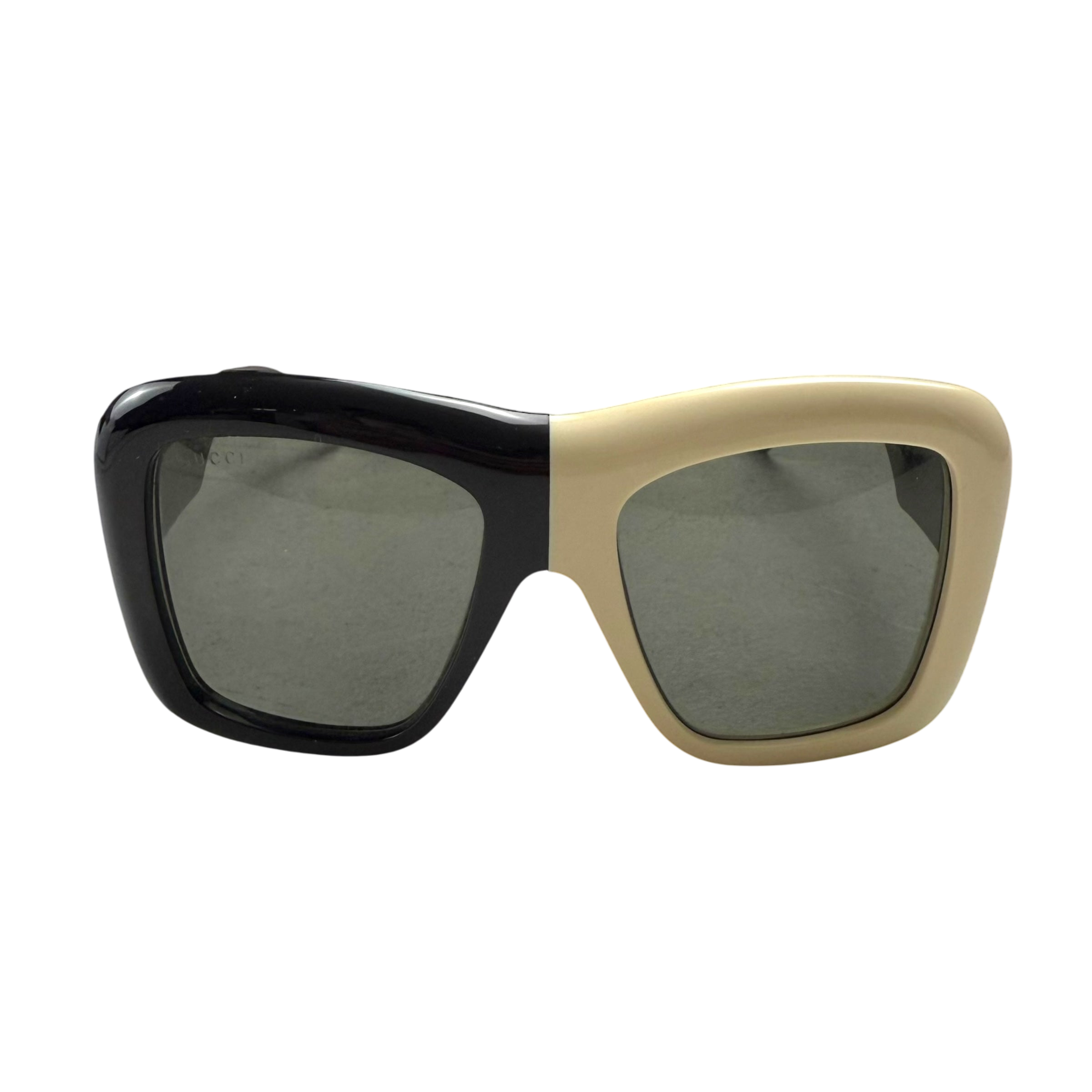Gucci Oversized Square-Frame Sunglasses Black/Cream