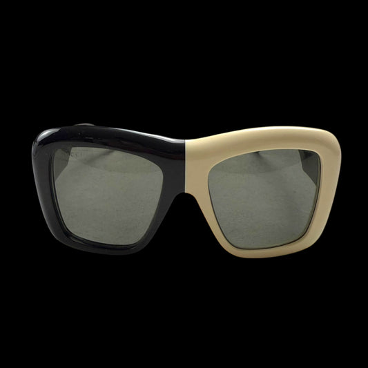 Gucci Oversized Square-Frame Sunglasses Black/Cream