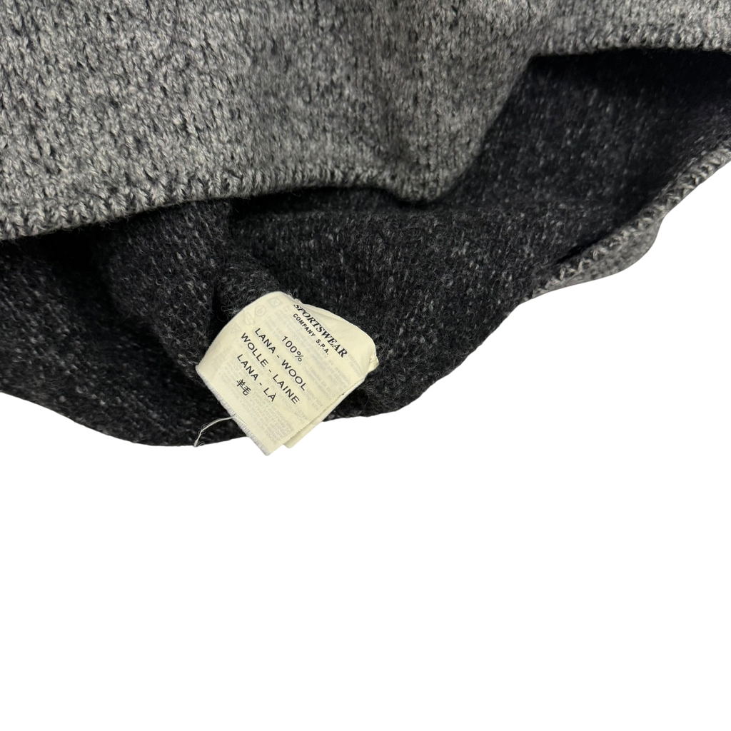 Stone Island AW 2000 Cropped Pure Wool Knit Sweatshirt Grey (fits M-XL womens)