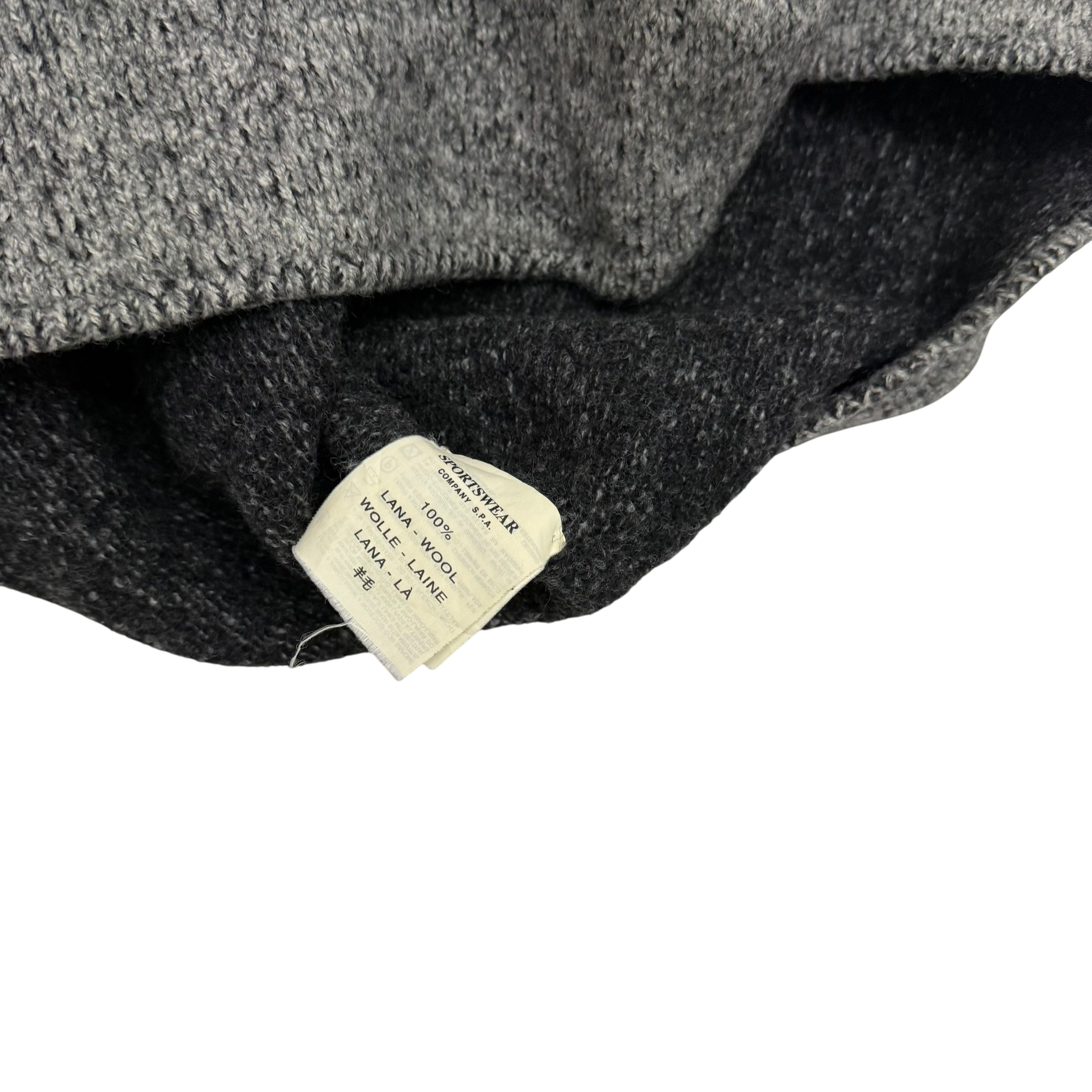 Stone Island AW 2000 Cropped Pure Wool Knit Sweatshirt Grey (fits M-XL womens)