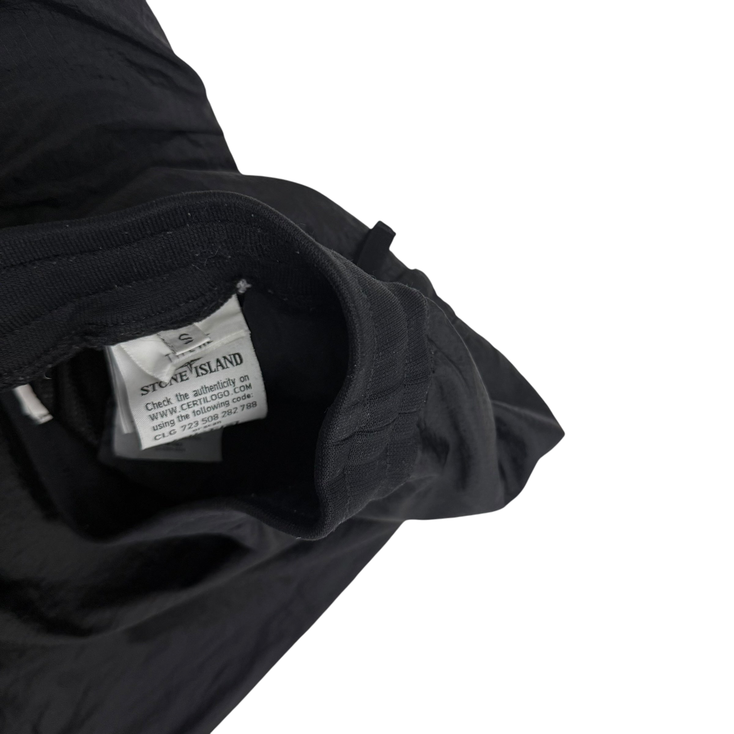 Stone Island Logo Patch Nylon Metal Pants Black (Size S)