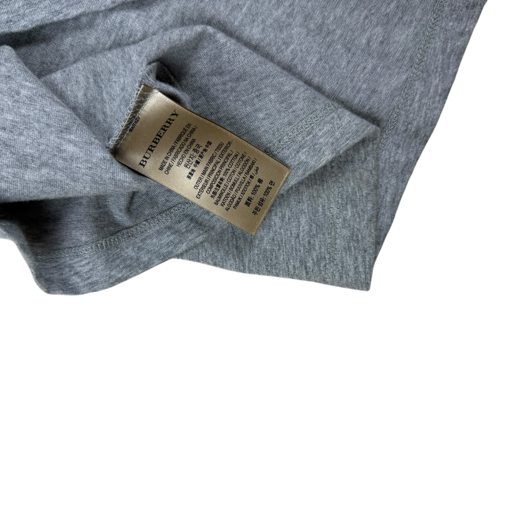 Burberry Embroidered Logo Oversized T-Shirt Grey (Fits S-L)
